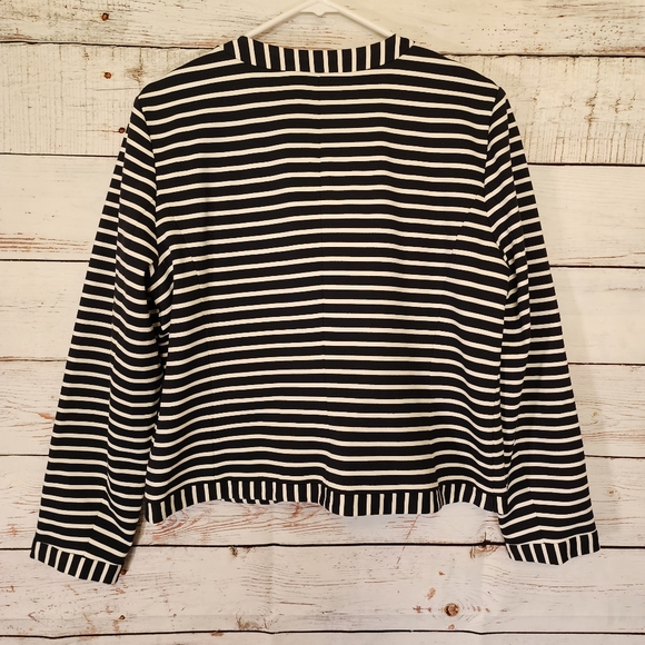 Ann Taylor Black & White Striped Side Zip Jacket...NWT...Size LP - Picture 6 of 8